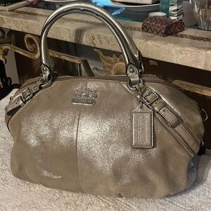 Coach metallic Madison satchel and crossbody shimmery champagne handbag